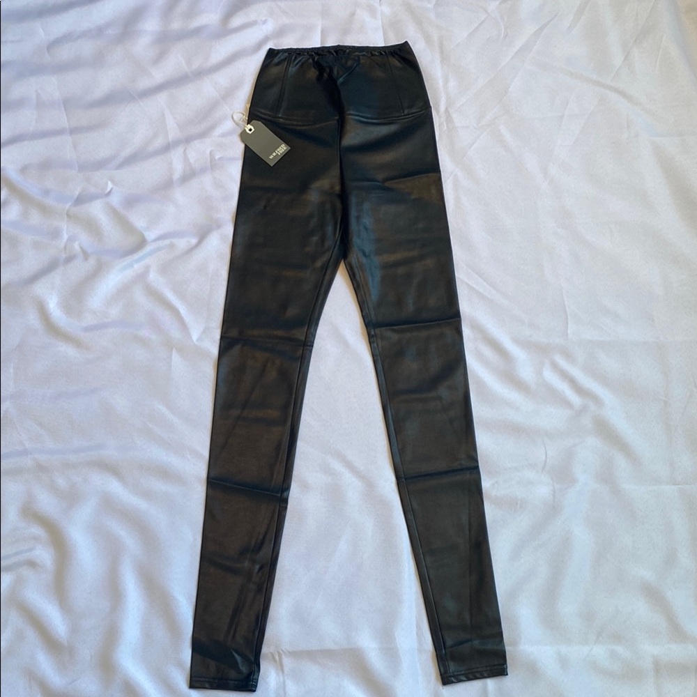 Black leather pants -womens